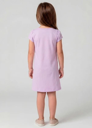 Select - Vestido Infantil Manga Curta Estampado Roxo - SELECT
