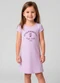 Select - Vestido Infantil Manga Curta Estampado Verde - variação: Roxo