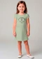 Select - Vestido Infantil Manga Curta Estampado Rosa - variação: Verde