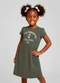 Select - Vestido Infantil Manga Curta Estampado Rosa - variação: Verde