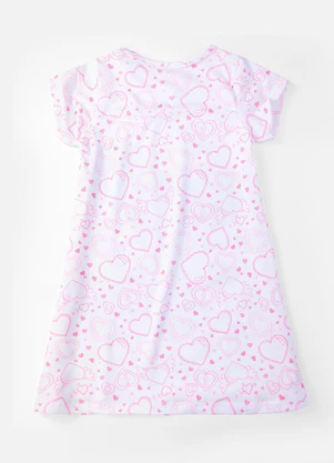 Laluna - Vestido Infantil Manga Curta Love Boneca Branco - LALUNA
