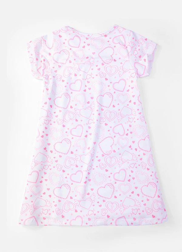 Laluna - Vestido Infantil Manga Curta Love Boneca Branco 2