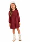 Duduka - Vestido Infantil Manga Longa Rosa - variação: Bordô