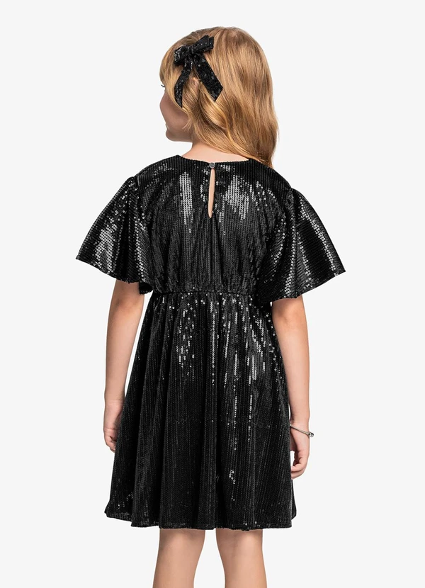 Trick Nick - Vestido Infantil Manga Curta Preto 4