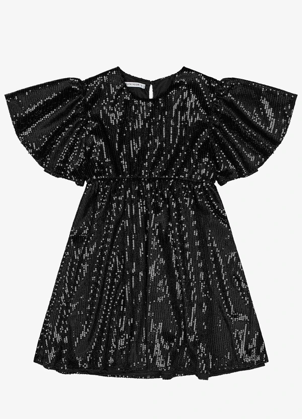 Trick Nick - Vestido Infantil Manga Curta Preto 5