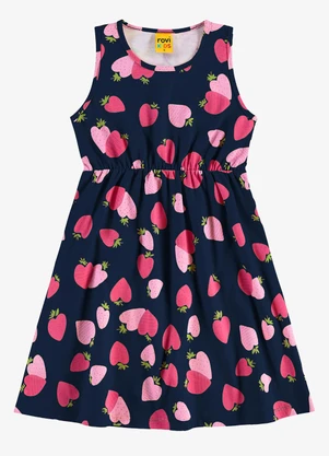 Rovi Kids - Vestido Infantil Meia Malha Azul - ROVI KIDS