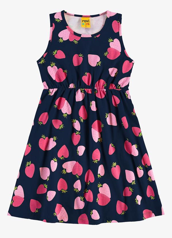 Rovi Kids - Vestido Infantil Meia Malha Azul