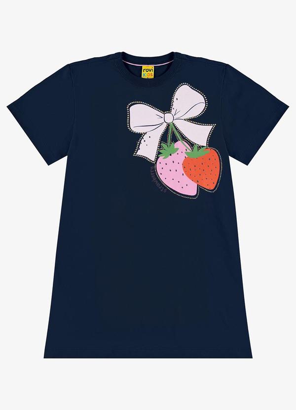 Rovi Kids - Vestido Infantil Meia Malha Azul