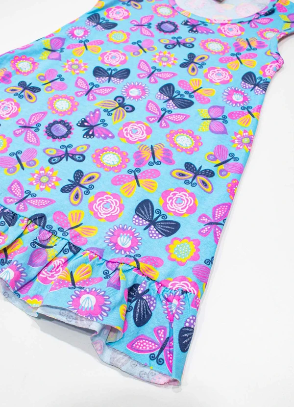 Turminha - Vestido Infantil Meia Malha Azul 3