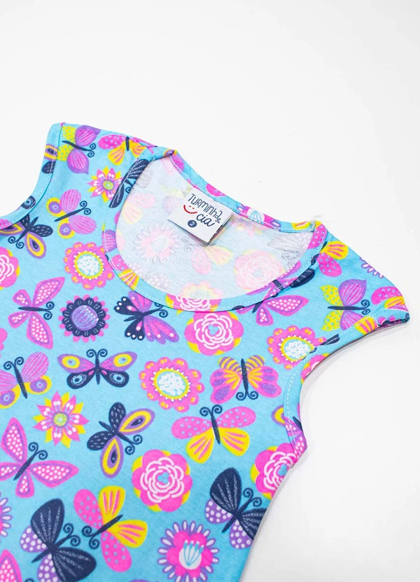 Turminha - Vestido Infantil Meia Malha Azul 4