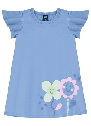 Bee Loop - Vestido Infantil Meia Malha Azul - BEE LOOP