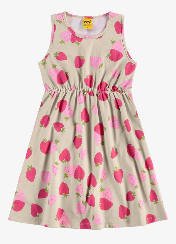 Rovi Kids - Vestido Infantil Meia Malha Bege