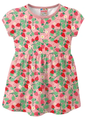 Brandili - Vestido Infantil Meia Malha Bichinhos Rosa - BRANDILI