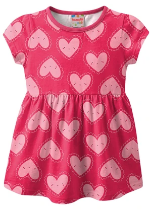 Brandili - Vestido Infantil Meia Malha Bichinhos Vermelho - BRANDILI