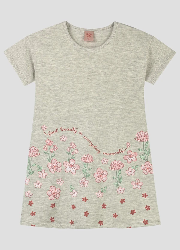 Kely Kety - Vestido Infantil Meia Malha Cinza