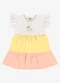 Rovi Kids - Vestido Infantil Meia Malha com Estampa Rosa - variação: Amarelo