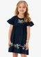 Rovi Kids - Vestido Infantil Meia Malha com Estampa Azul - variação: Azul