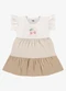 Rovi Kids - Vestido Infantil Meia Malha com Estampa Rosa - variação: Bege