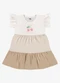 Rovi Kids - Vestido Infantil Meia Malha com Estampa Amarelo - variação: Bege