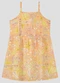 Kely Kety - Vestido Infantil Meia Malha Estampada Bege - variação: Amarelo