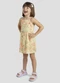 Kely Kety - Vestido Infantil Meia Malha Estampada Bege - variação: Bege