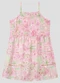 Kely Kety - Vestido Infantil Meia Malha Estampada Bege - variação: Rosa