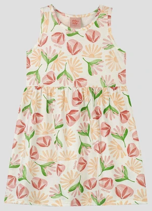 Kely Kety - Vestido Infantil Meia Malha Estampada Vermelho - KELY KETY