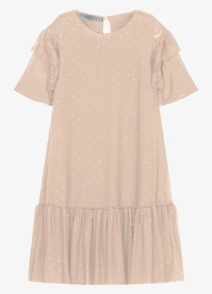 Trick Nick - Vestido Infantil Meia Malha Estampado Rosa - TRICK NICK