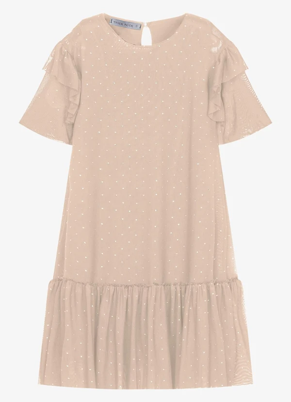 Trick Nick - Vestido Infantil Meia Malha Estampado Rosa