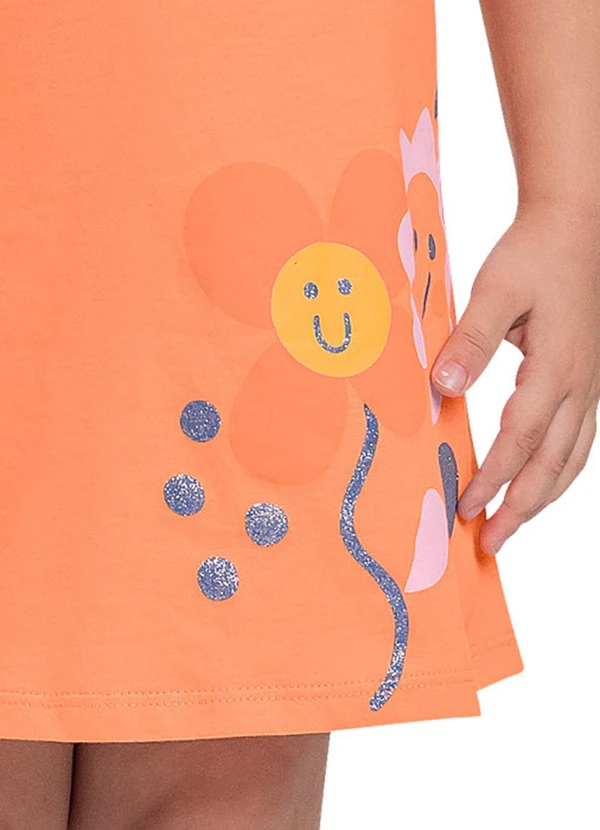 Bee Loop - Vestido Infantil Meia Malha Laranja 2