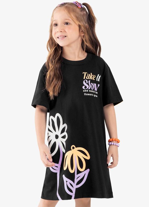 Rovi Kids - Vestido Infantil Meia Malha Preto