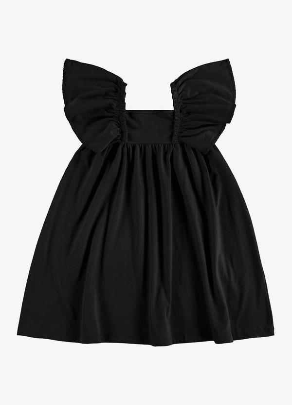 Rovi Kids - Vestido Infantil Meia Malha Preto
