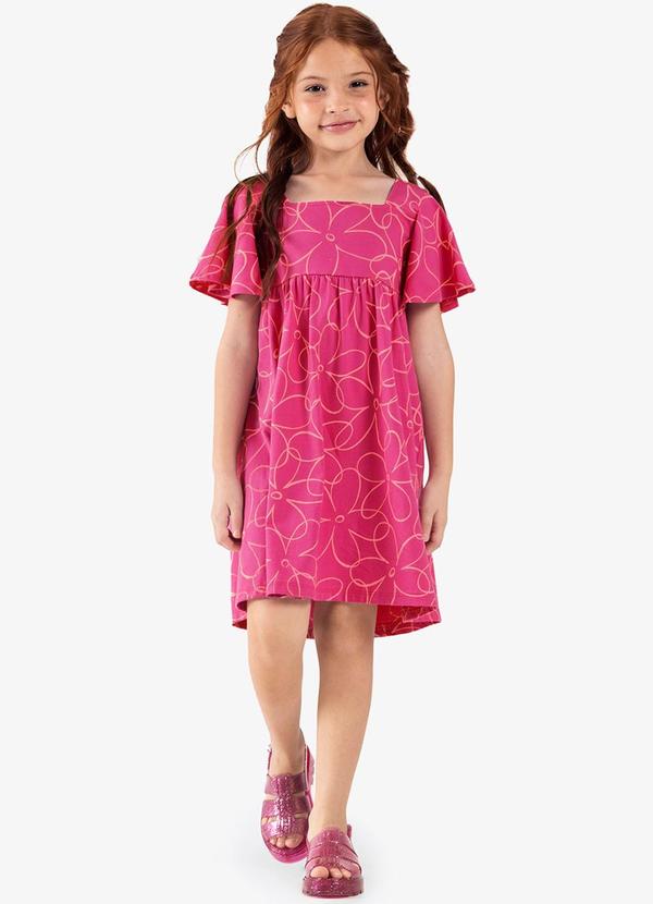 Rovi Kids - Vestido Infantil Meia Malha Rosa 3