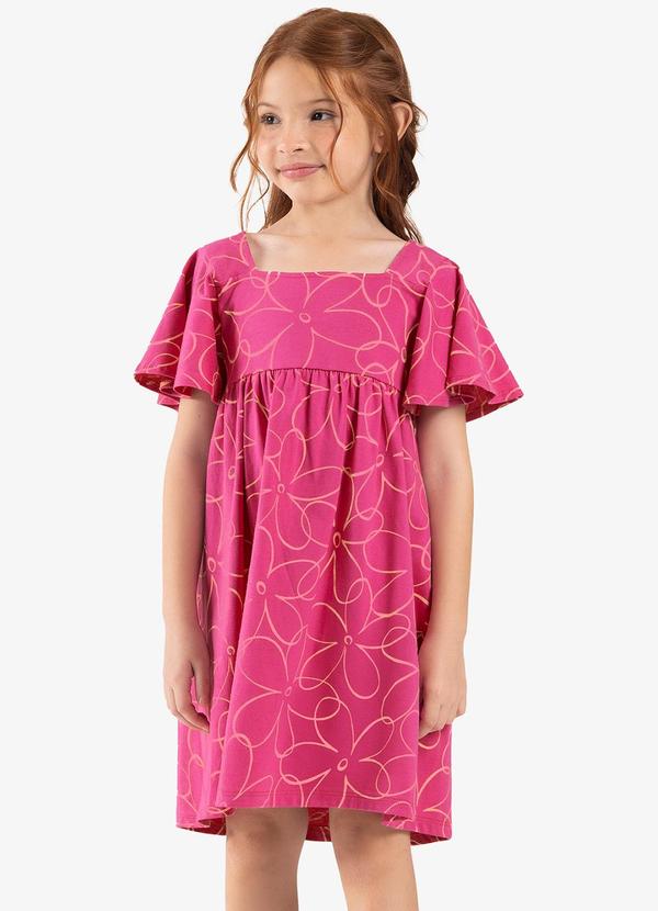 Rovi Kids - Vestido Infantil Meia Malha Rosa 4