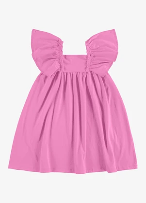 Rovi Kids - Vestido Infantil Meia Malha Rosa - ROVI KIDS