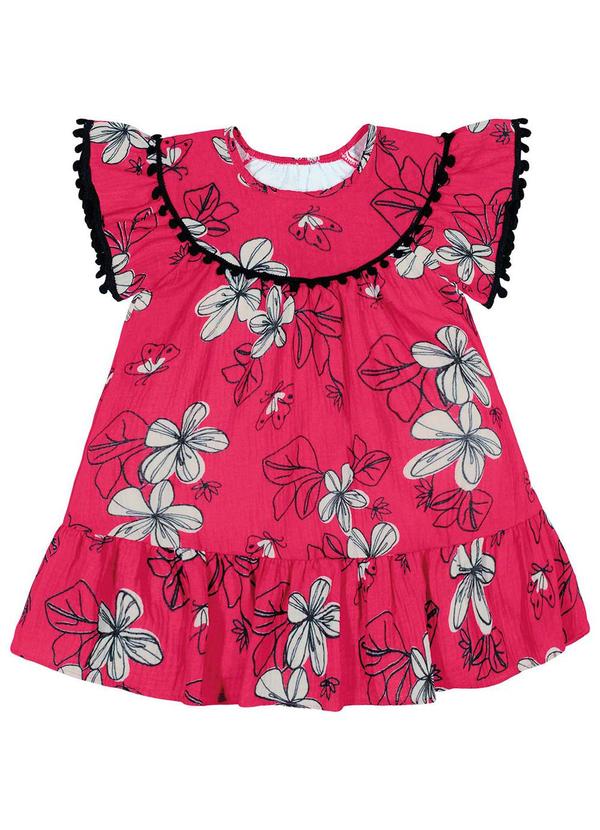 Nanai - Vestido Infantil Meia Malha Rosa