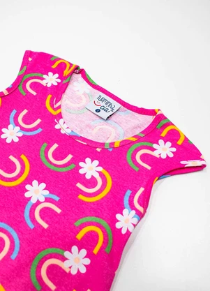 Turminha - Vestido Infantil Meia Malha Rosa - TURMINHA