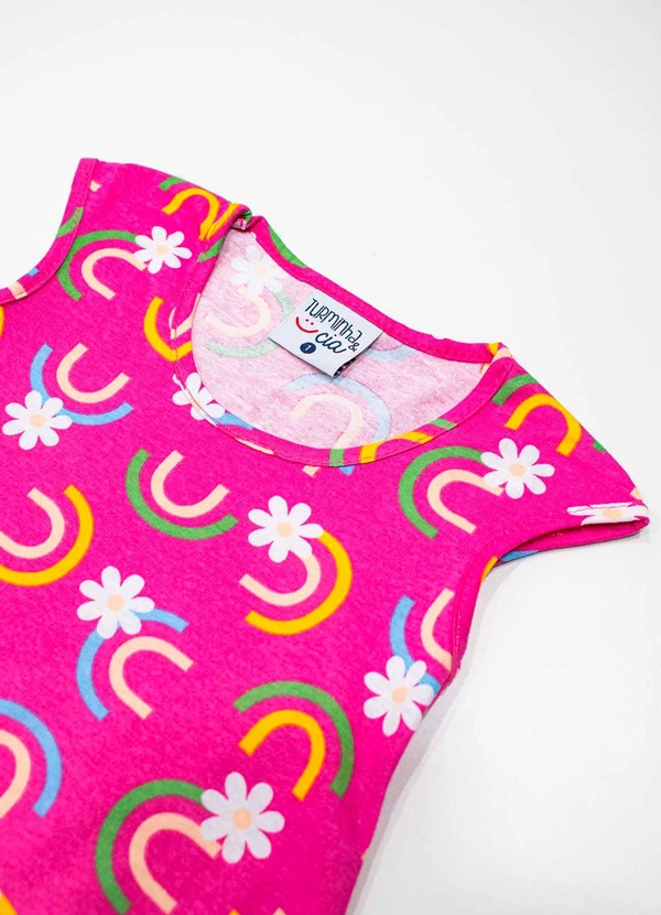 Turminha - Vestido Infantil Meia Malha Rosa 2