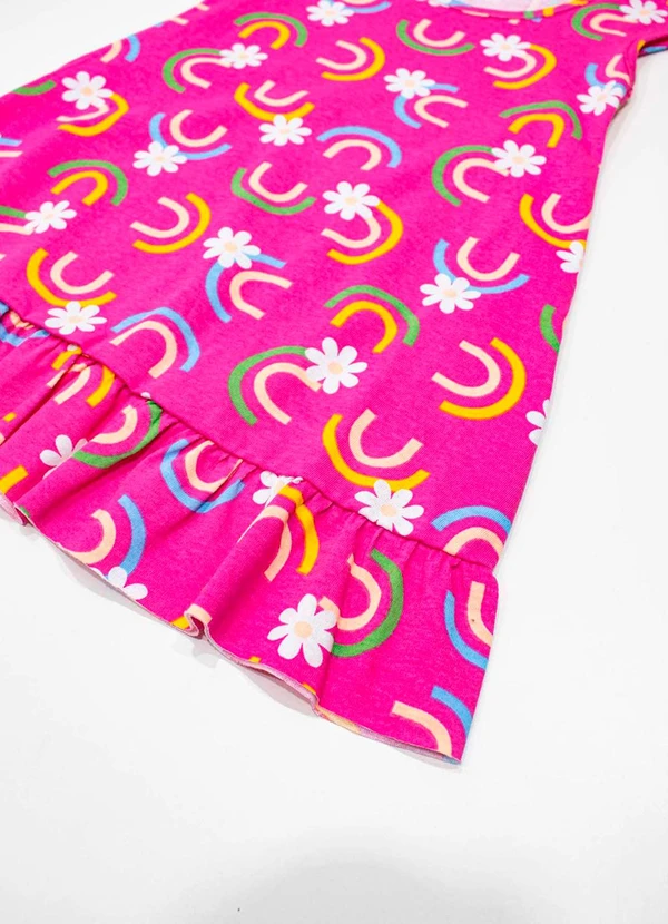 Turminha - Vestido Infantil Meia Malha Rosa 3