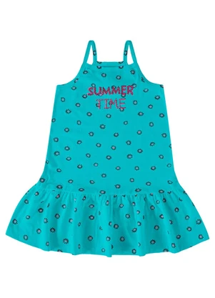 Rovi Kids - Vestido Infantil Meia Malha Verde - ROVI KIDS