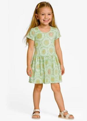 Select - Vestido Infantil Meia Malha Verde - SELECT