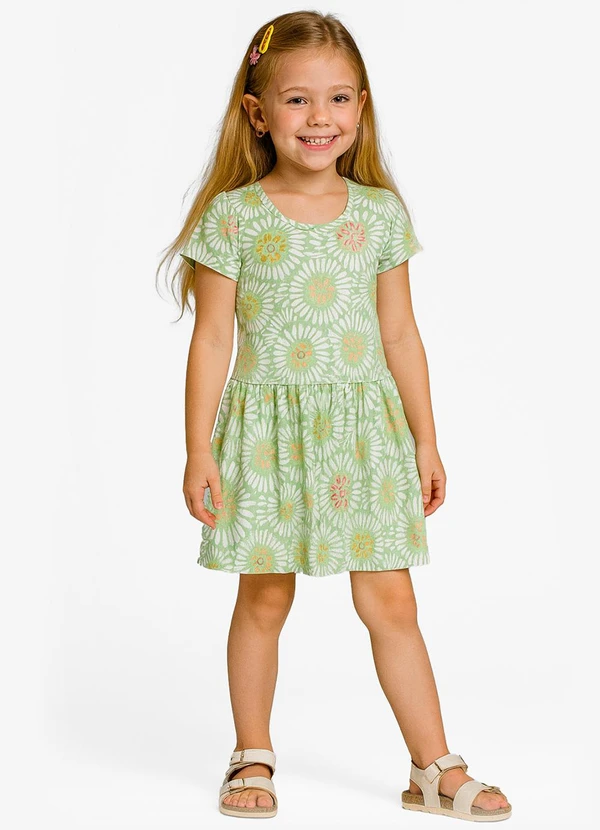 Select - Vestido Infantil Meia Malha Verde 1