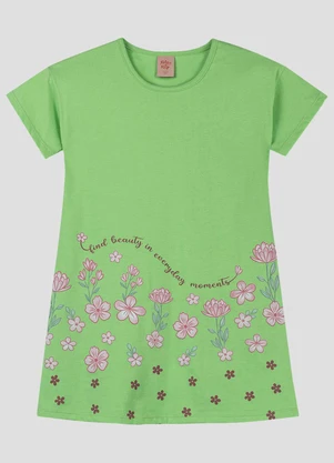 Kely Kety - Vestido Infantil Meia Malha Verde - KELY KETY