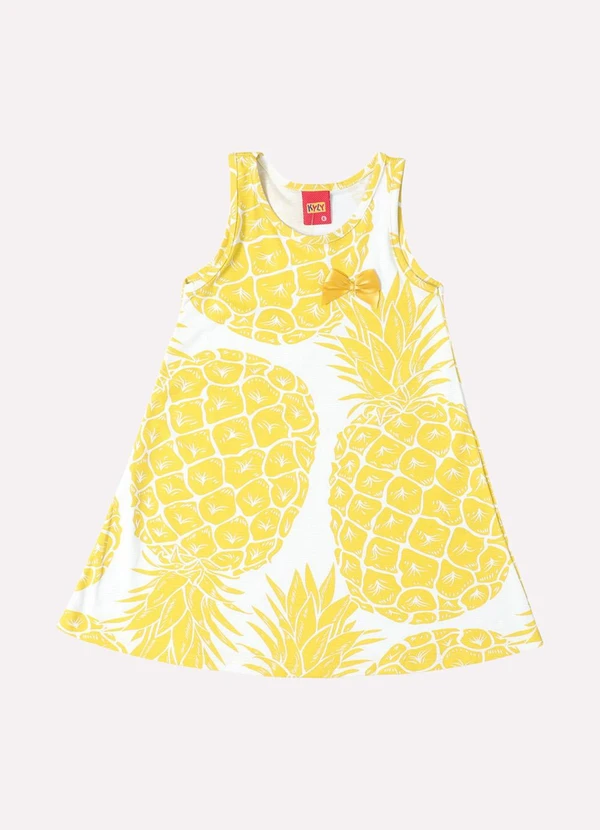 Kyly - Vestido Infantil Menina Abacaxi Branco 2