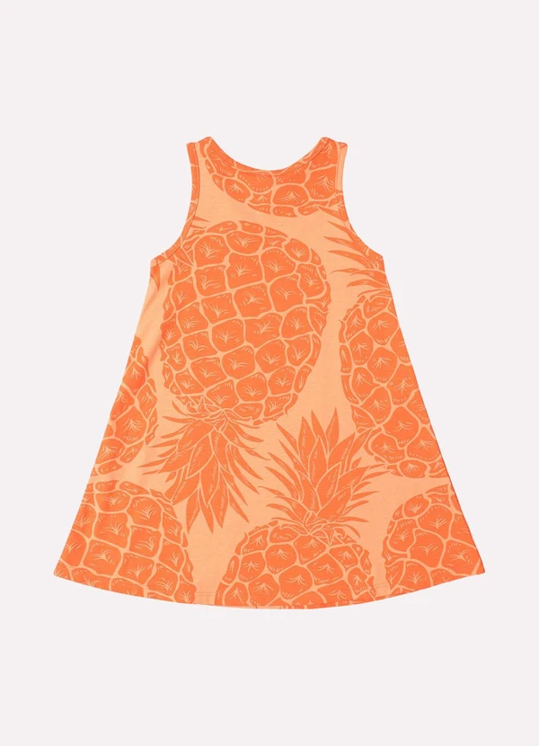 Kyly - Vestido Infantil Menina Abacaxi Laranja 3