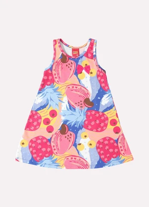 Kyly - Vestido Infantil Menina Abacaxi Rosa - KYLY