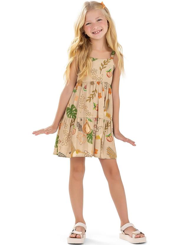 Elian - Vestido Infantil Menina Alças Elian Bege