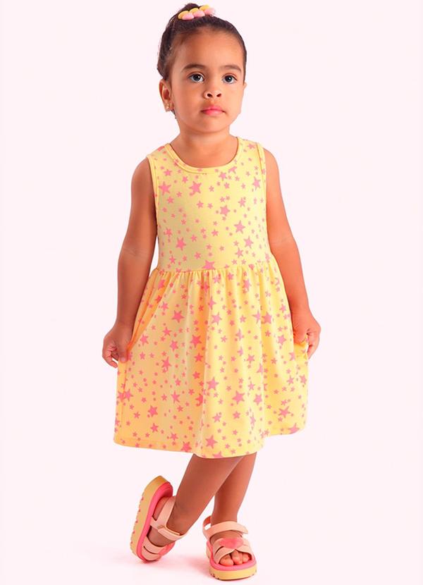 Duduka - Vestido Infantil Menina Amarelo