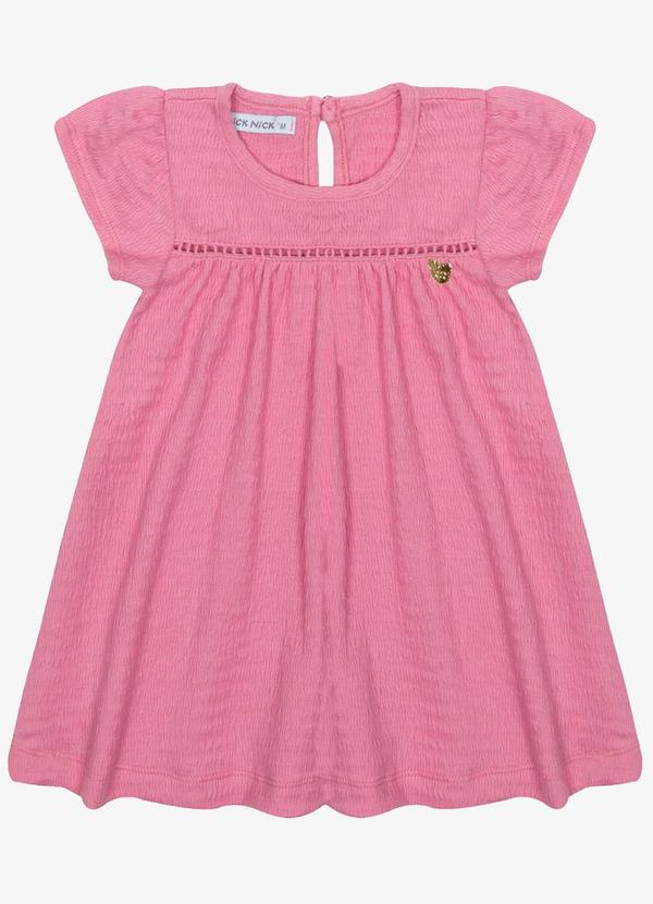 Trick Nick - Vestido Infantil Menina Anarruga Rosa