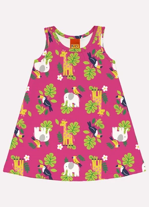 Kyly - Vestido Infantil Menina Animais Rosa - KYLY